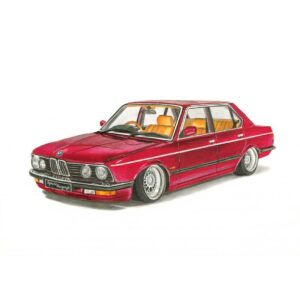 Sylwia Narysuje rysunek samochodu Motoryzacja_0013 BMW E28
