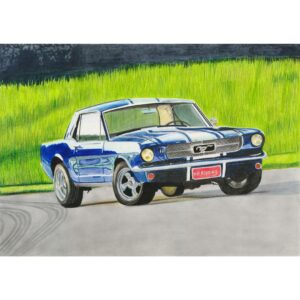 Sylwia Narysuje rysunek samochodu Motoryzacja_003 Ford Mustang 1964