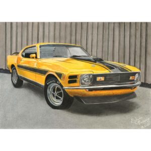 Sylwia Narysuje Motoryzacja_007 Ford Mustang 1970