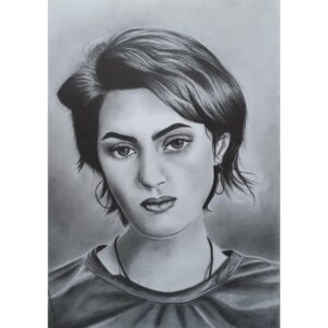 sylwia narysuje portret kobiety ze zdjecia