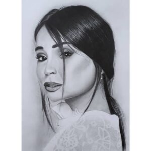 sylwia narysuje portret kobiety ze zdjecia