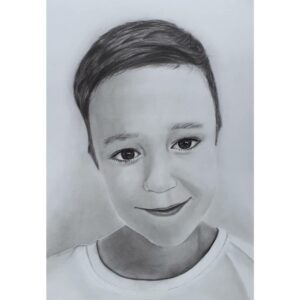 sylwia narysuje portret ze zdjecia chłopiec