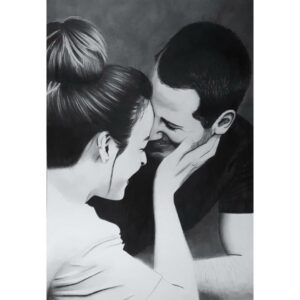 sylwia narysuje portret pary ze zdjecia rysunek ołówkiem