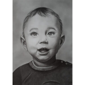 sylwia narysuje portret ze zdjecia chłopiec rysunek ołówkiem