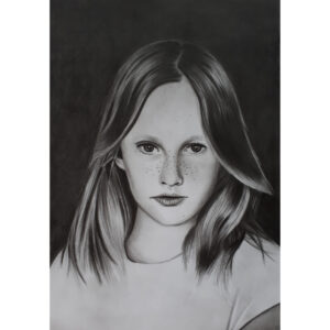 sylwia narysuje portret ze zdjecia dziewczynka