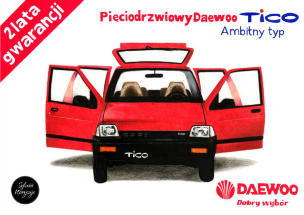 Plakat Motoryzacyjny Daewoo Tico