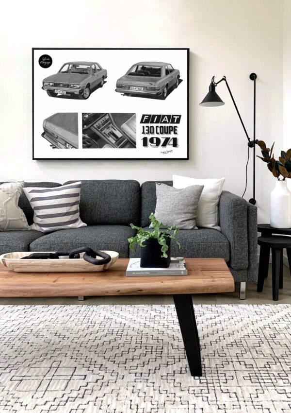 Plakat Motoryzacyjny Fiat 130 Coupe