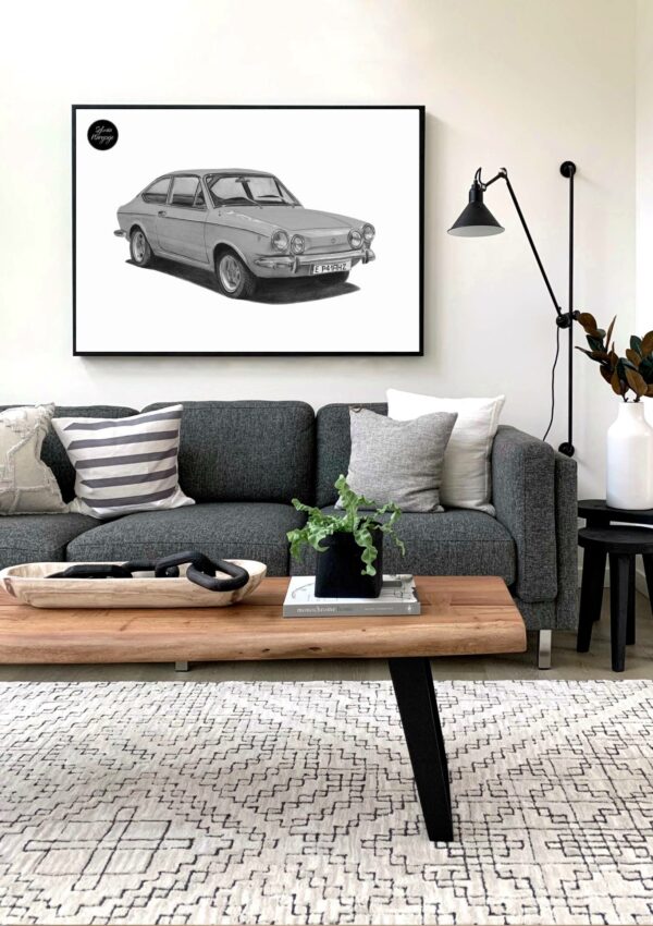 Plakat Motoryzacyjny Fiat 850 Sport Coupe