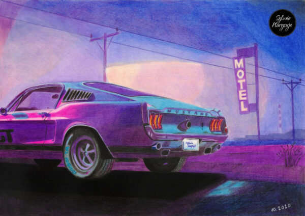 Plakat Motoryzacyjny Ford Mustang 1969