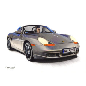 Sylwia Narysuje rysunek samochodu Motoryzacja_048 Porsche Boxter